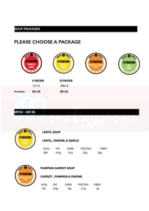 Fitnation delivery menu